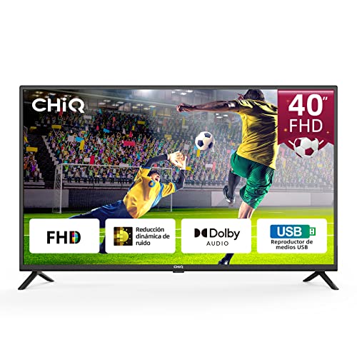 CHiQ TV L40G5W (NO Smart TV), Modelo 2022 40 Pulgadas FHD LED 1080p, Decodificador de Blue-Ray USB, Dolby Audio, sintonizador (DVB-T/T2/C/S/S2), HDMI/USB/Auriculares/Ci/RF