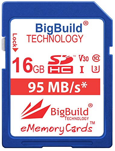 BigBuild Technology Tarjeta de memoria UHS-I U3 de 16 GB para cámara Nikon D3400, D500, D5300, D5500, D5600, D610, D7200, D750, D7500, D850