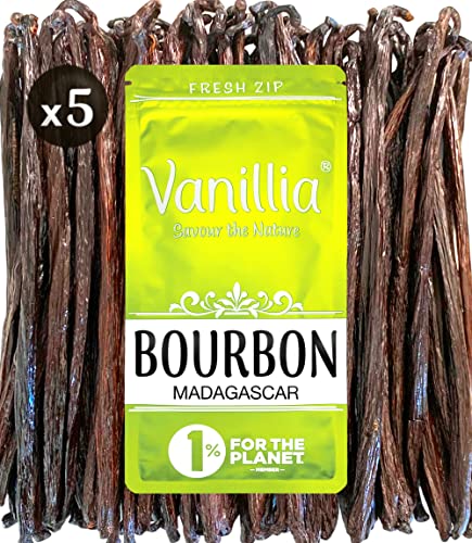 5 Vainas de Vainilla Bourbon - Gran Selección de Madagascar 2022 - Grande Vaina 15/17cm - Bolsa FreshZIP