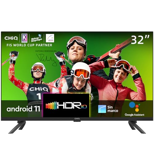 CHiQ L32G7L, Smart TV 32' (80cm), TV con Android 11, Frameless TV, Netflix, Prime Video, Youtube, HDR10, 2.4/5G Wi-Fi, Bluetooth5.0, Chromecast, Google Assistant, DVB-T/T2/S2