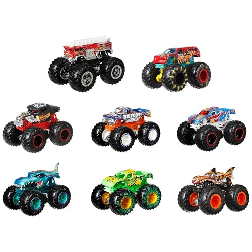 Hot Wheels Monster Trucks Pack 8 coches de juguete, regalo para niños y niñas +3 años (Mattel HGX21)