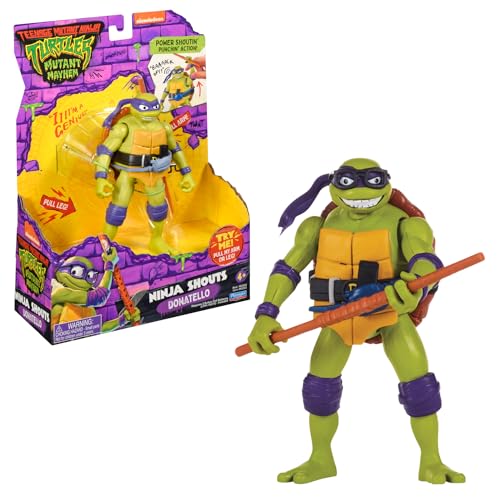 Turtles Mutant Mayhem - Tortuga Donatello en Formato Action Figure Deluxe de 15 cm con Efectos de Sonido y función mecánica de Combate, para niños a Partir de 4 años, Giochi Preziosi
