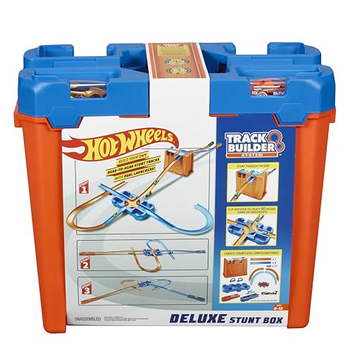 Hot Wheels Track Buider Caja de acrobacias Deluxe, accesorios para pistas de coches de juguete (Mattel GGP93)