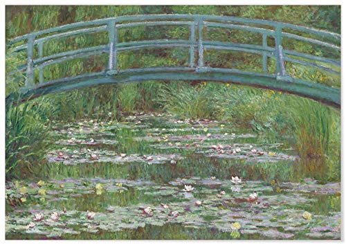 Panorama Póster Claude Monet El Puente Japonés 70x50 cm - Impreso en Papel de 250gr - Póster Pared - Láminas para Enmarcar - Cuadros Decoración Salón - Pósters Decorativos - Cuadros Modernos