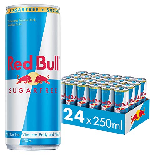 Red Bull Bebida energética sin azúcar, 250 ml, 24 Unidades (Paquete de 1)