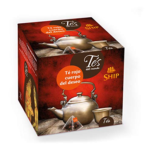 Ship - Té Rojo Cuerpo del Deseo - Caja de 15 Pirámides - Contiene Propiedades Digestivas - Sabor Dulce - Infusión Digestiva - Aporta Bienestar y Tranquilidad