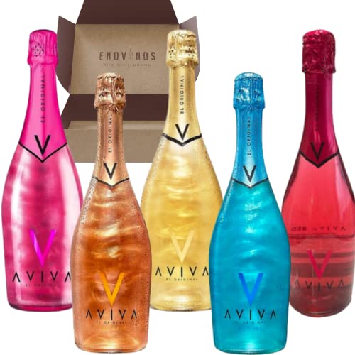 Pack 5 Botellas AVIVA Pink Gold, Blue, Gold, Rose y Red Rose - Vino Espumoso AVIVA - Envío 24H - Mejor Selección ENOVINOS