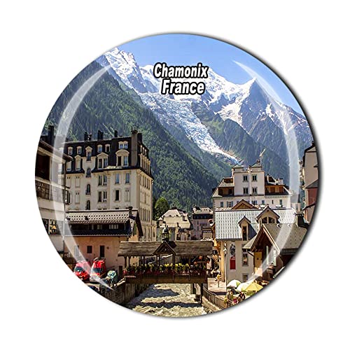 Chamonix Francia - Imán para nevera (cristal, recuerdo turístico), diseño de recuerdo