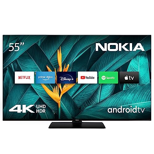 Nokia 55 Pulgadas (139 cm) 4K UHD Televisor Smart Android TV (DVB-C/S2/T2, Netflix, Prime Video, Disney+) - UN55GV310I - 2023