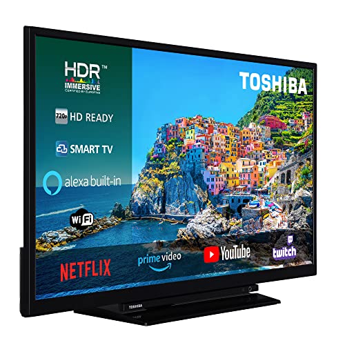 TOSHIBA 32W3163DG Smart TV 32 pulgadas HDR, compatible con asistentes Alexa y Google, TV Satélite, Bluetooth, Dolby Audio