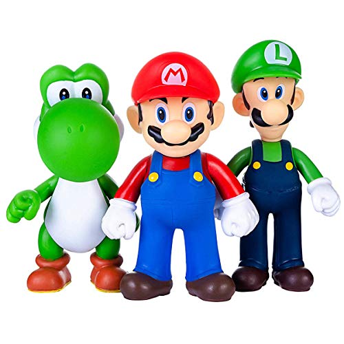 Super Mario Toys – Figuras de Mario & Luigi – Yoshi & Mario Bros figuras de acción Mario PVC decoración para tartas, figuras decorativas de juguete