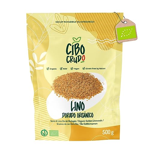 Semillas de Lino Dorado Orgánicas - 500g. Semillas de Linaza Ricas en Fibras Omega 3 y Sales Minerales. Organic Flaxseed.