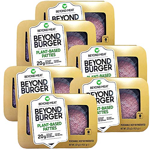 Beyond Meat Burger | Hamburguesa 100% Vegetal | Plant Based | Sin Gluten | Sin Soja | Vegano | 2 porciones (227g) (Pack de 6)