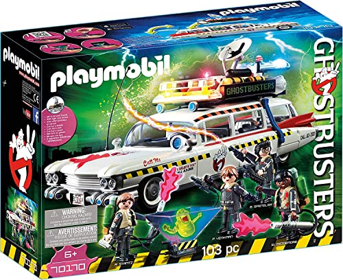 PLAYMOBIL 70170 Ghostbusters Ecto-1A con Módulo de Luz y Sonido, A Partir de 6 Años, Multicolor