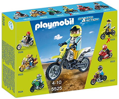 Playmobil Coleccionables - Sports & Action Moto de Motocross Playsets de Figuras de jugete (Playmobil 5525)