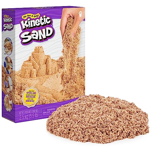 Kinetic Sand 2,5 kg. Arena cinética mágica original de Suecia, color marrón natural, conocida en jardines de infancia, ideal para juegos creativos en interiores, para niños a partir de 3 años