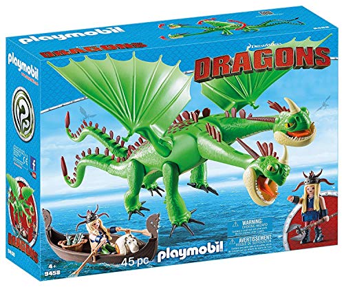 PLAYMOBIL DreamWorks Dragons 9458 Dragón 2 Cabezas con Chusco y Brusca