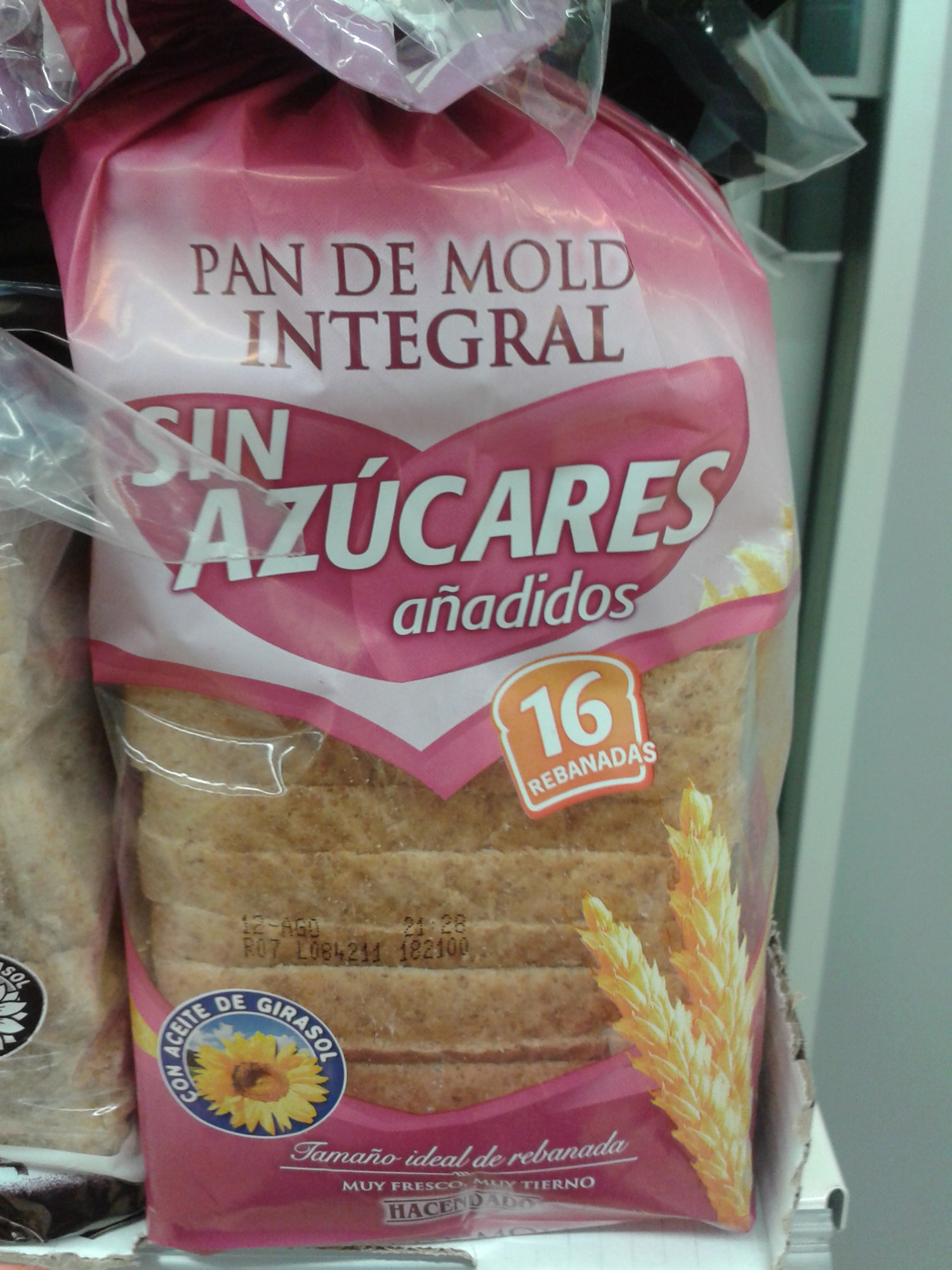 Pan Integral Sin Azúcar Mercadona